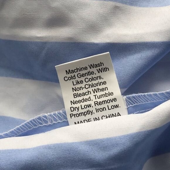 Romwe Blue White Striped Ruffle Hem Pajama Shorts NWT Large - Picture 9 of 9